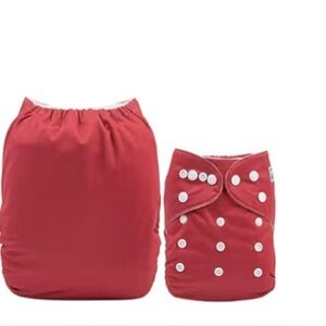 Alvababy Red Cloth Diaper with Snaps